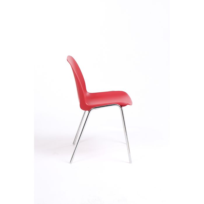 3701338800313-Chaise CHARLOTTE - pieds chromés sans accroche - rouge--1