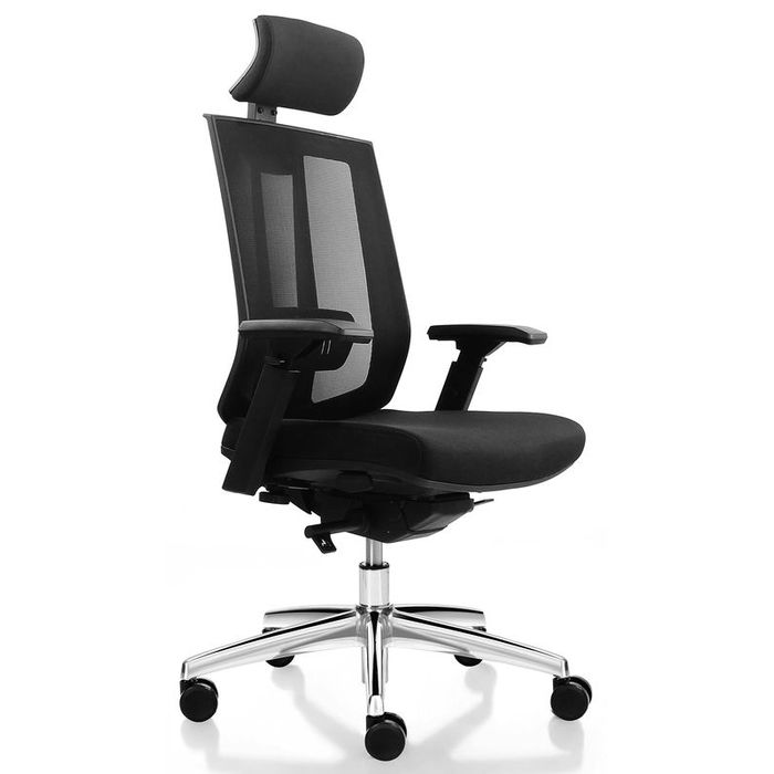 3700339883585-Fauteuil de bureau SHADE - accoudoirs réglables - appuie-tête réglable - noir--1