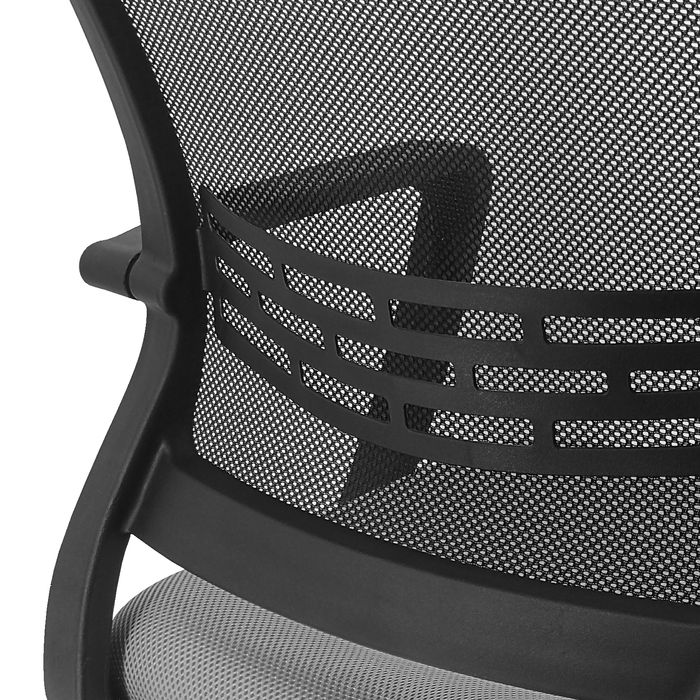 3397702203172-Fauteuil de bureau ICEBERG - accoudoirs fixes - patins et roulettes fournis - noir et gris--4