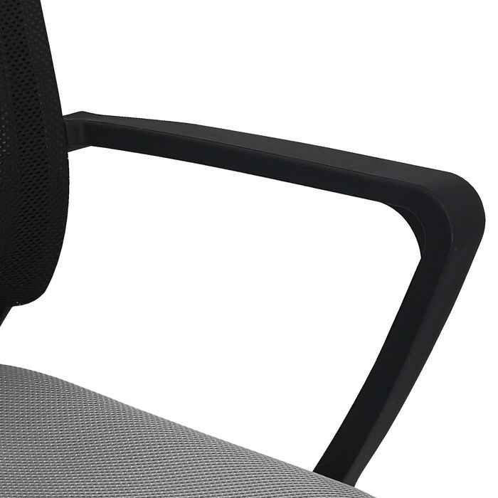 3397702203172-Fauteuil de bureau ICEBERG - accoudoirs fixes - patins et roulettes fournis - noir et gris--7