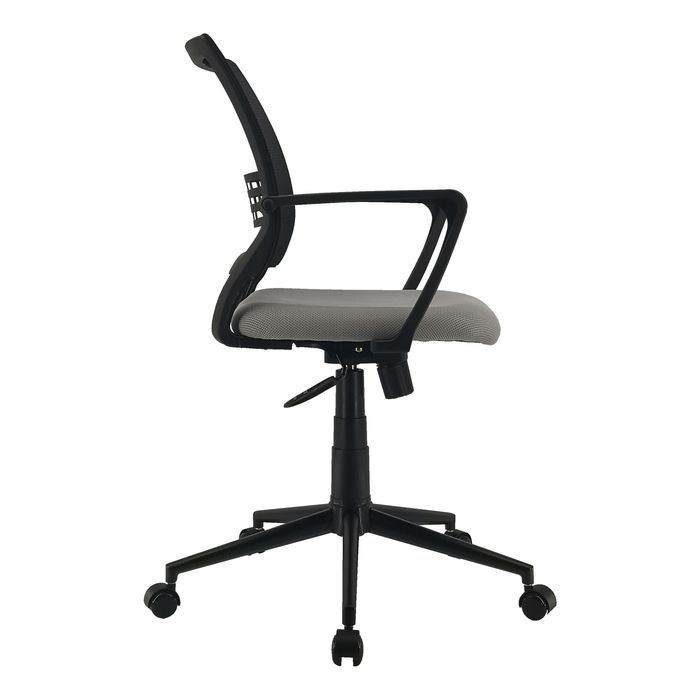 3397702203172-Fauteuil de bureau ICEBERG - accoudoirs fixes - patins et roulettes fournis - noir et gris--2