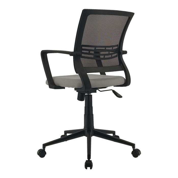 3397702203172-Fauteuil de bureau ICEBERG - accoudoirs fixes - patins et roulettes fournis - noir et gris--3