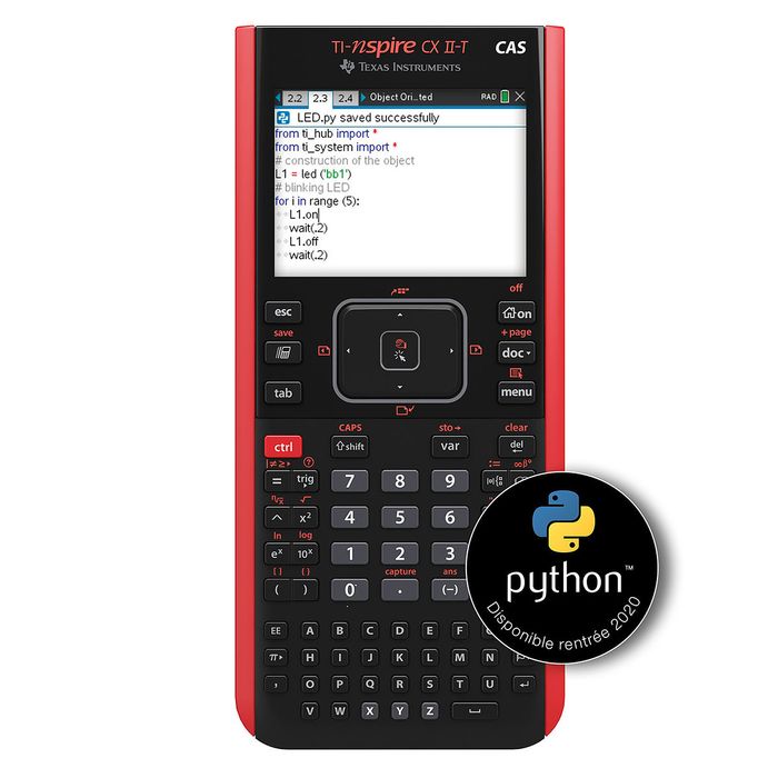 3243480106726-Calculatrice graphique TI-Nspire CX II-T CAS - mode examen intégré - Edition Python - précision alg