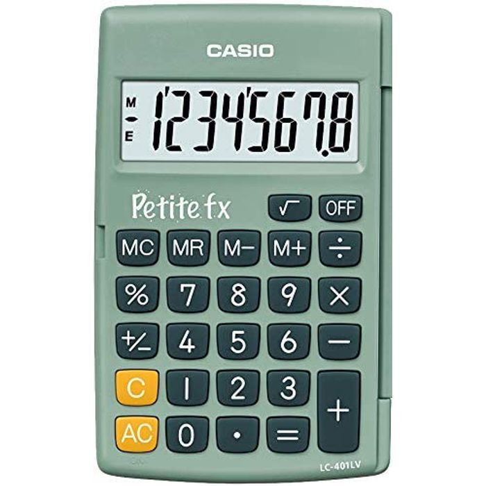 4549526701061-Calculatrice de poche Casio Petit-FX LC-401LV - 8 chiffres - alimentation batterie - vert--1