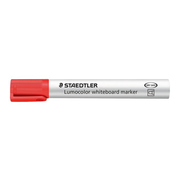 4007817328866-STAEDTLER LUMOCOLOR 351 - Pack de 10 marqueurs effaçables - pointe ogive - rouge--0