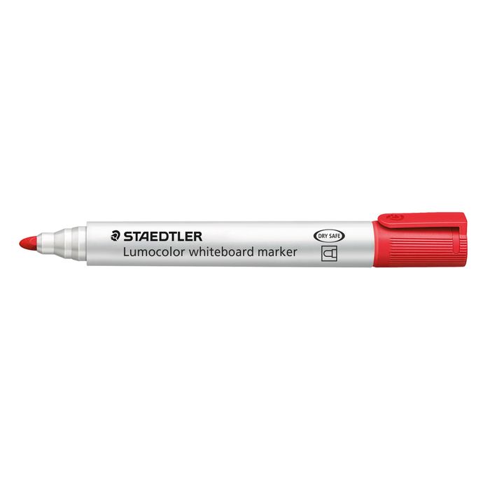 4007817328866-STAEDTLER LUMOCOLOR 351 - Pack de 10 marqueurs effaçables - pointe ogive - rouge--1