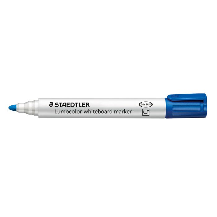 4007817328873-STAEDTLER LUMOCOLOR 351 - Pack de 10 marqueurs effaçables - pointe ogive - bleu--1