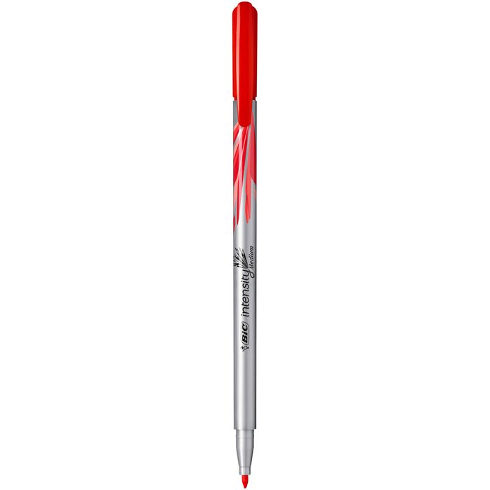 3086123514898-BIC Intensity - Feutre fin - pointe moyenne - rouge--0