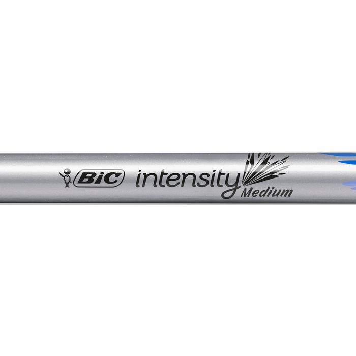 3086123537675-BIC Intensity - Pack de 12 feutres fins - pointe moyenne - bleu--3