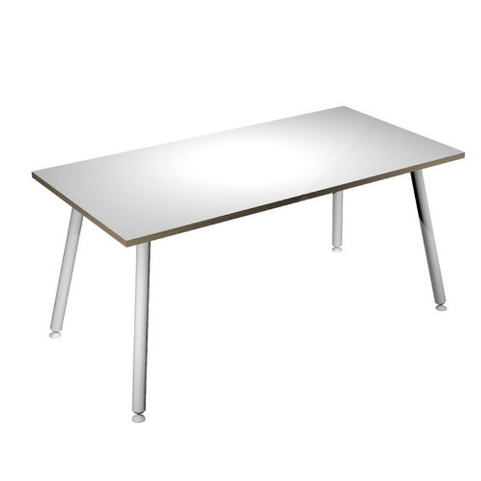 7331910018896-Bureau LEONARDO - 180 cm - Blanc chants chêne--0