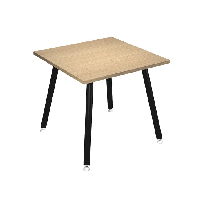 2012349511138-Table haute - 80 x 80 x 105 cm - Pieds métal noirs - Chêne--0