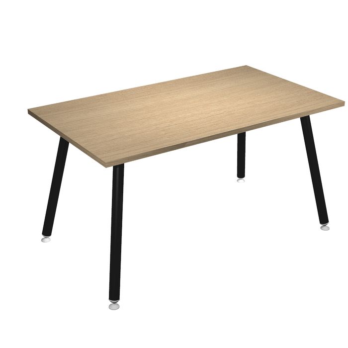 2012349511176-Table haute - 140 x 80 x 105 cm - Pieds métal noirs - Chêne--0