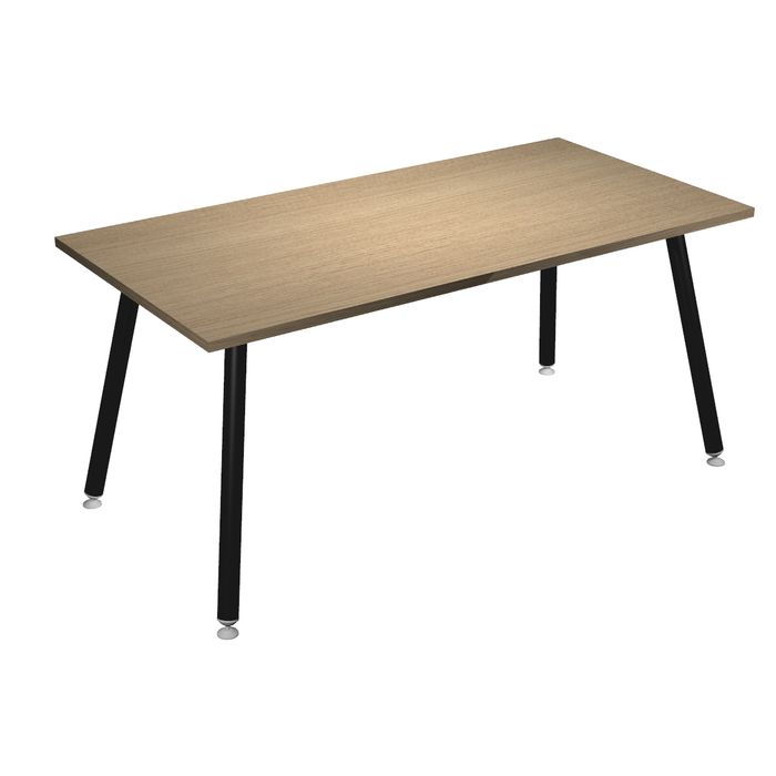 2012349511190-Table haute - 160 x 80 x 105 cm - Pieds métal noirs - Chêne--0