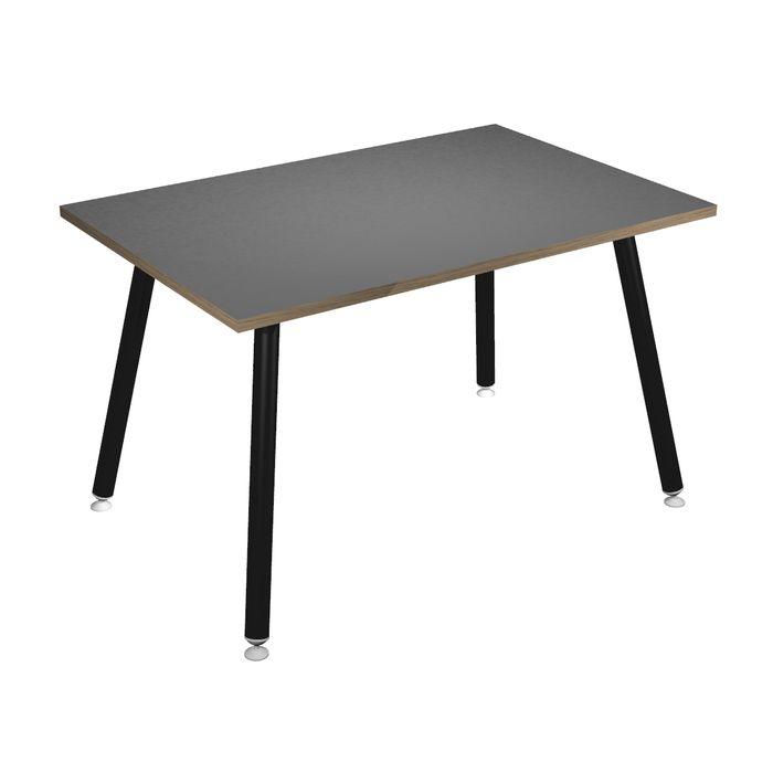 2012349511671-Bureau LEONARDO - 120 cm - Pieds métal noirs - Anthracite chants chêne--0