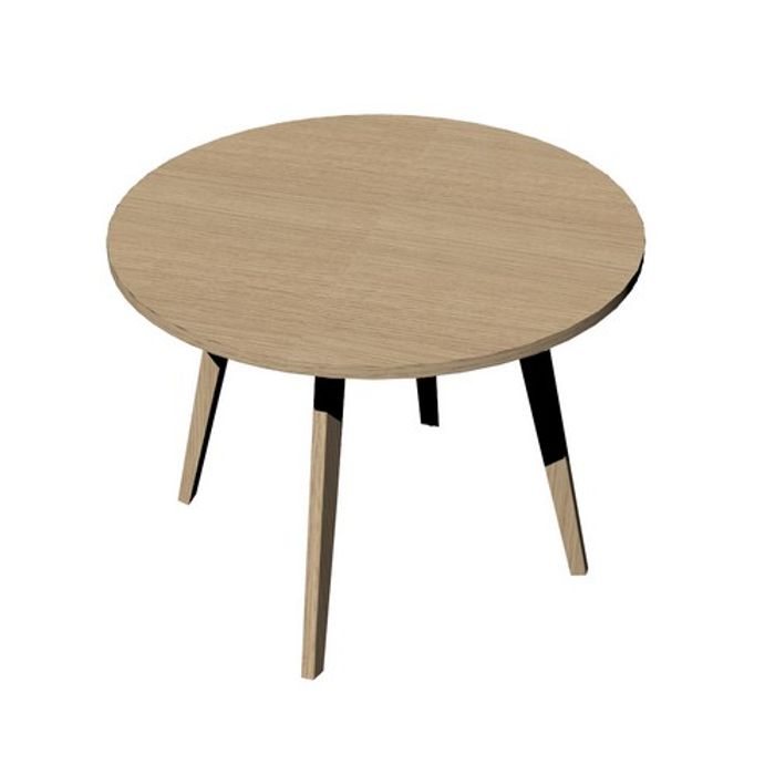 2012349512395-Table haute ronde - 100 cm - 4 Pieds bois - plateau chêne--0