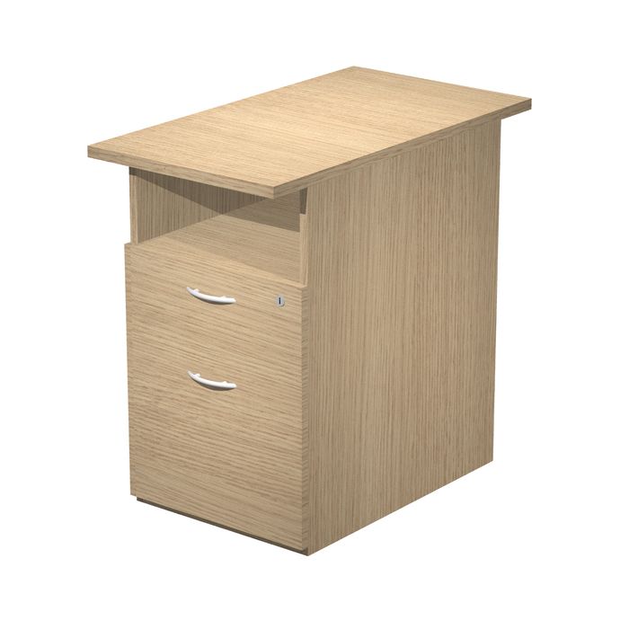 2012349513965-Caisson Hauteur bureau Trend - L43xP80xH72 cm - 2 tiroirs dont 1 DS + 1 niche - chêne clair--0