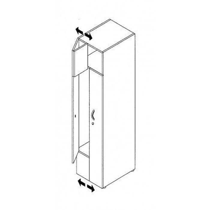 2012349514566-Armoire vestiaire 2 portes - H185 x L40 x P52 cm - Blanc--0