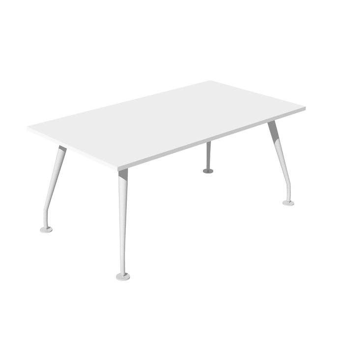 2012349514825-Table de réunion PLAZA - L160 x H72 x P90 - Pieds métal - Plateau blanc--0