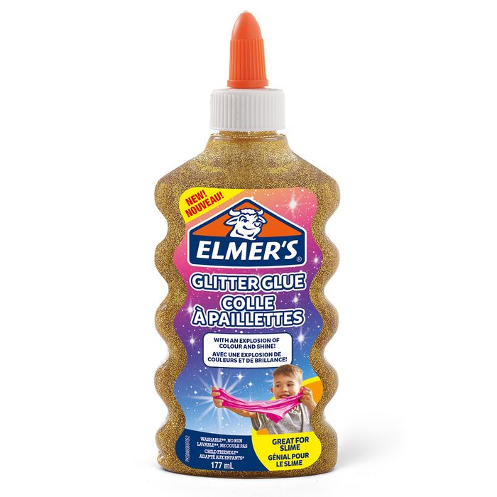 3026980772512-Elmers - Colle pailletée pour slime dorée - 177ml --0