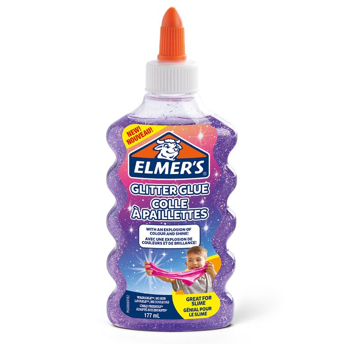 3026980772536-Elmers - Colle pailletée pour slime violette - 177ml --0