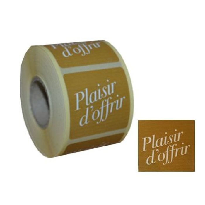 3664233003169-Logistipack - Etiquette cadeaux Plaisir d'offrir kraft - 35 mm--0