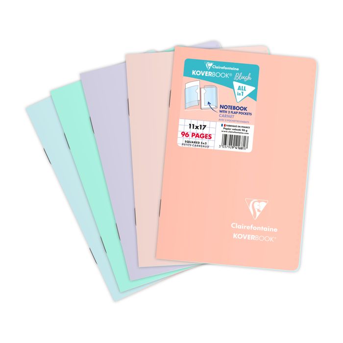 3037929416817-Clairefontaine Koverbook - Carnet polypro 11 x 17 cm - 96 pages - petits carreaux (5x5 mm) - disponible dans différentes--0