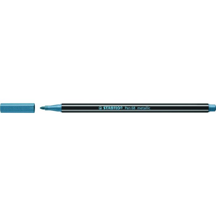 4006381530224-STABILO Pen 68 Metallic - Feutre métallisé 1,4 mm - bleu--0