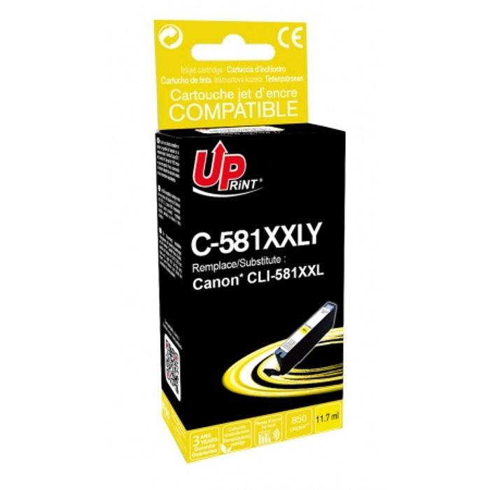 3584770904074-Cartouche compatible Canon CLI-581XXL - jaune - Uprint--0