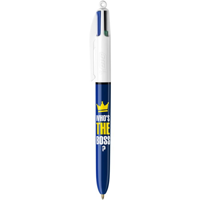 3086123589476-BIC 4 Couleurs - Stylo à bille 4 couleurs - 1 mm - « Who’s The Boss »--0