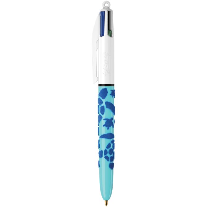 3086123595521-BIC 4 Couleurs - Stylo à bille 4 couleurs - 1 mm - corps texturé velours - différents modèles dispo--0