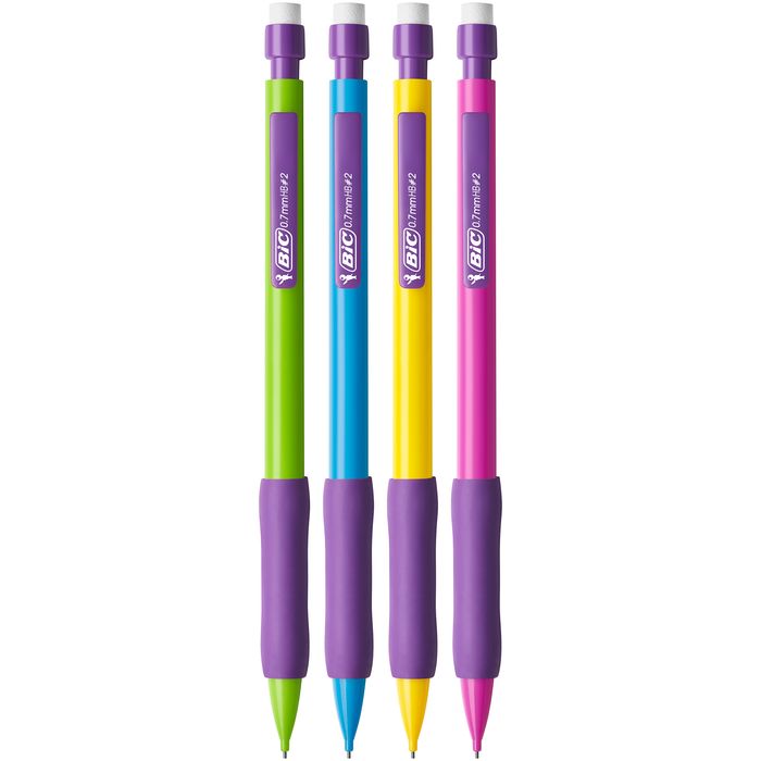 3086123504080-BIC Matic Fun - Pack de 4 porte mines format spécial - HB - 0,7 mm - couleurs assorties--2