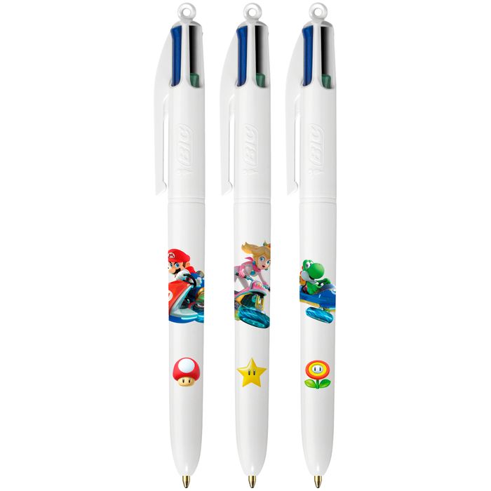 3086123629523-BIC 4 Couleurs - Stylo à bille 4 couleurs - 1 mm - Mario Kart--1