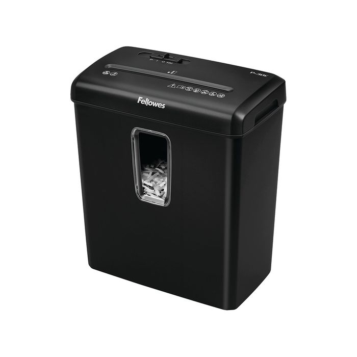 0043859741298-Fellowes Powershred P-30C - destructeur de documents coupe croisée - 6 feuilles - Corbeille 15 litres--0