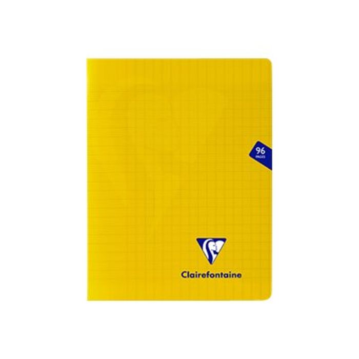 3329683437413-Clairefontaine Mimesys - Cahier polypro 17 x 22 cm - 96 pages - grands carreaux (Seyes) - jaune-Avant-0