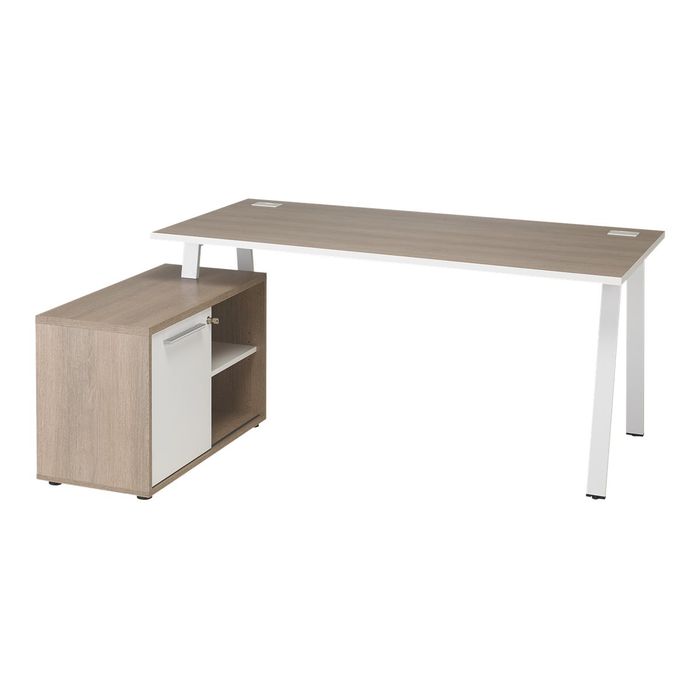 3483600765468-Bureau manager ARPE avec bloc de rangement gauche - 160 cm - Chêne-Angle droit-1