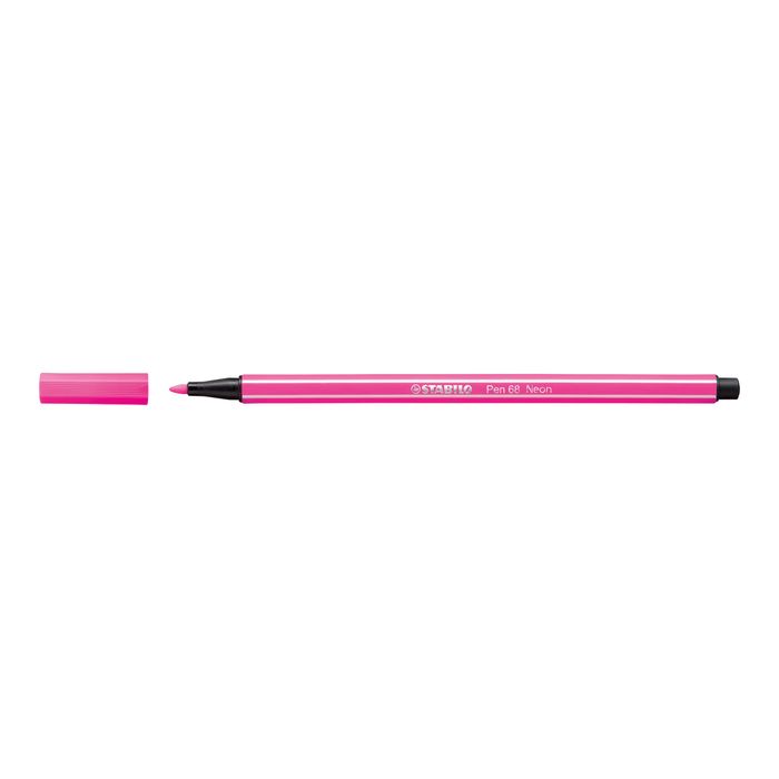 4006381121101-STABILO Pen 68 - Feutre pointe moyenne - rose fluorescent-Angle gauche-1