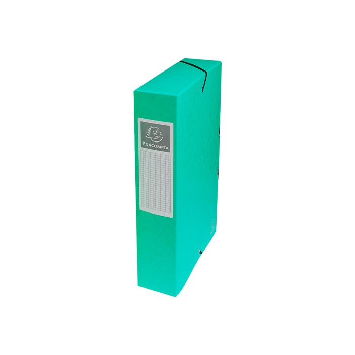 3130630506034-Exacompta Exabox - Boîte de classement en carte lustrée - dos 60 mm - vert-Angle gauche-0