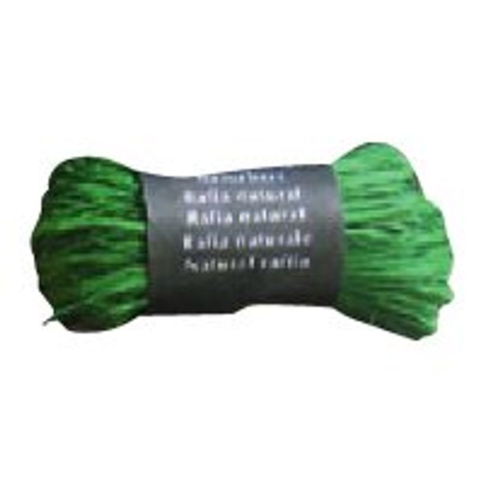 3065501960748-Maildor - Pelote de raphia naturel - ruban d'emballage 50 g - vert empire-Avant-0