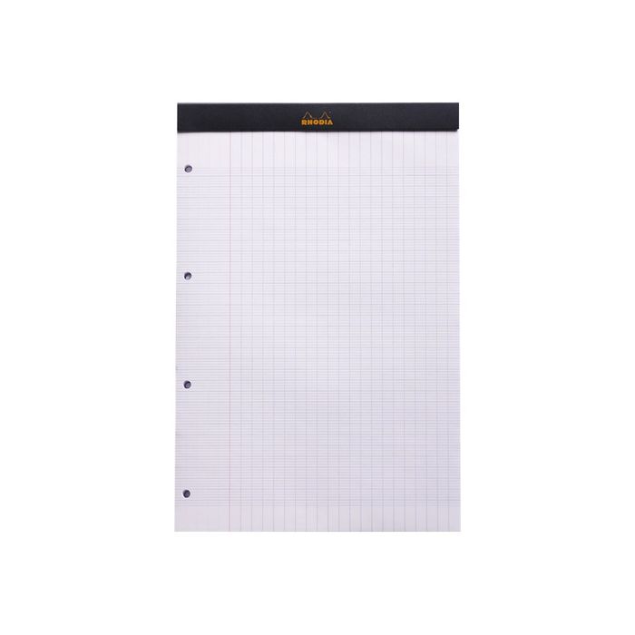 3037922010098-Rhodia Basics - Bloc notes - A4 + - 160 pages - grands carreaux - 80g - noir-Avant-1