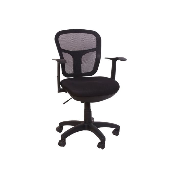 3760185020077-Fauteuil de bureau PHOENIX - accoudoirs fixes - noir-Angle gauche-1