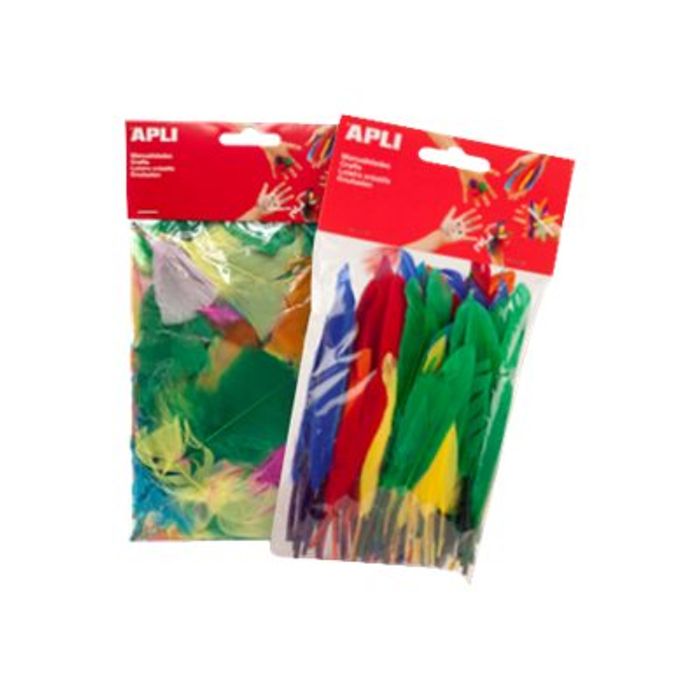 8410782130604-Apli - 100 plumes - coloris assortis-Avant-0