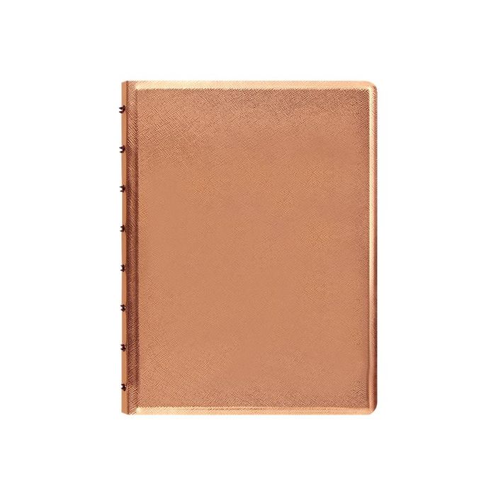 5015142263256-Filofax Saffiano - Carnet de notes à spirale A5 - or rose métallisé-Avant-0