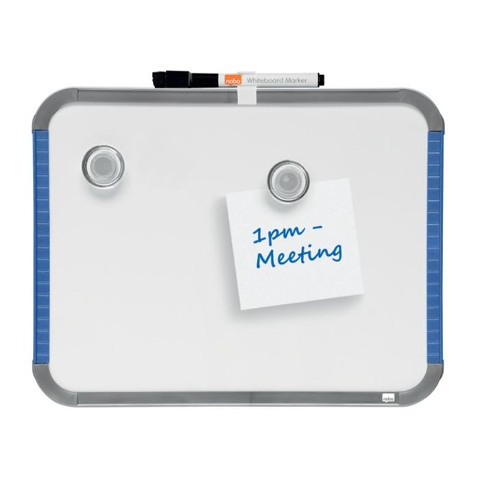 0400000080031-Nobo - Tableau blanc Slimline en acier laqué - 22 x 28 cm - magnétique - cadre blanc--3