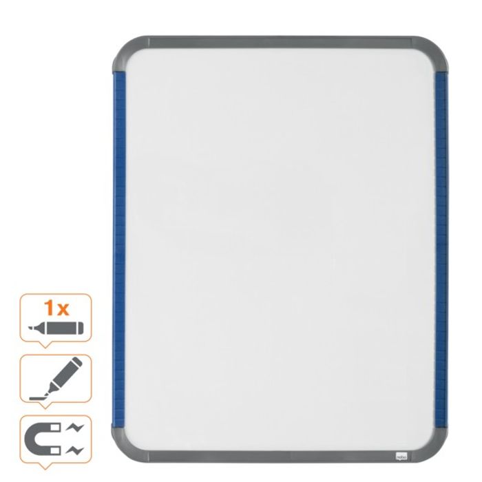 0400000080048-Nobo - Tableau blanc Slimline en acier laqué - 28 x 36 cm - magnétique - cadre blanc--1