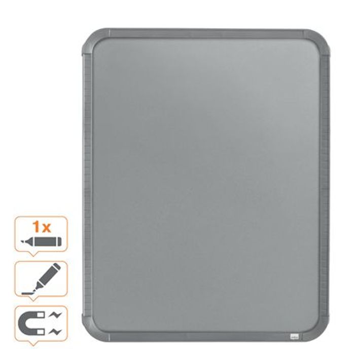 0400000080062-Nobo - Tableau couleur argenté Slimline en acier laqué - 360 x 280 mm--3