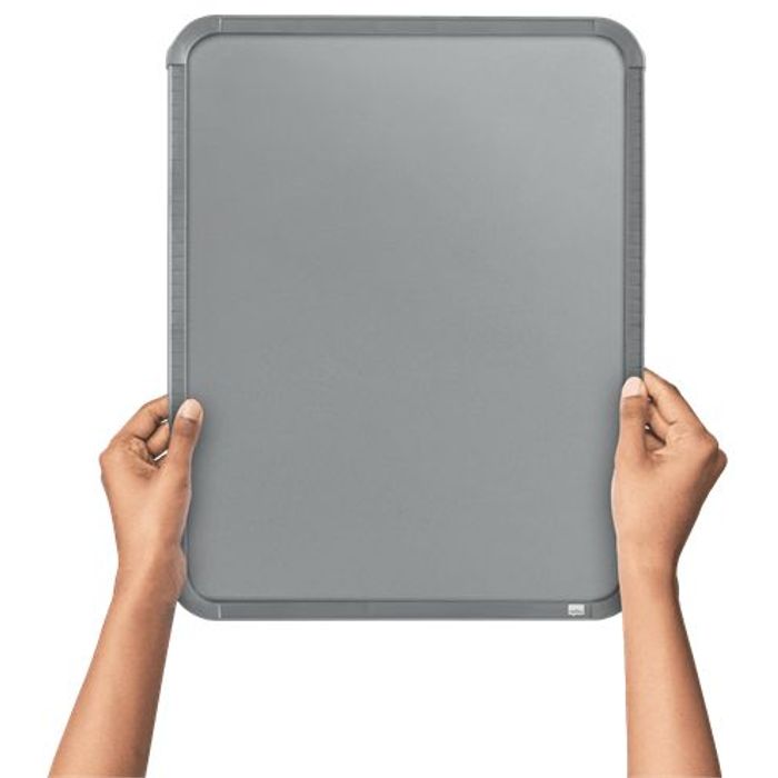 0400000080062-Nobo - Tableau couleur argenté Slimline en acier laqué - 360 x 280 mm--8