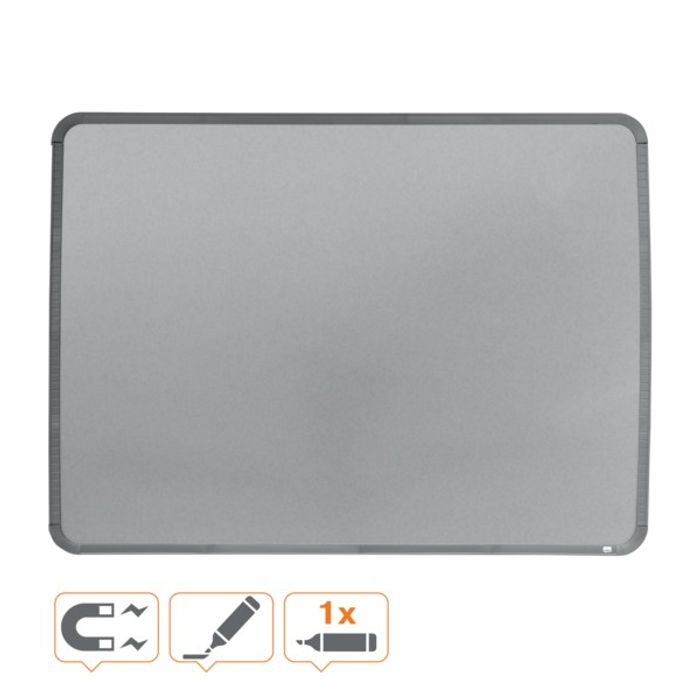 0400000080079-Nobo - Tableau blanc Slimline en acier laqué - 58 x 43 cm - magnétique - cadre argent--1