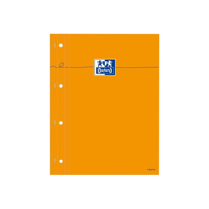 3020121062883-Oxford - Bloc notes - A4 - 160 pages - grands carreaux - perforé - orange-Avant-0