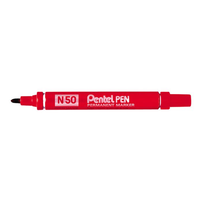 4902506077998-Pentel PEN N50 - Marqueur permanent - pointe ogive - rouge-Angle gauche-1