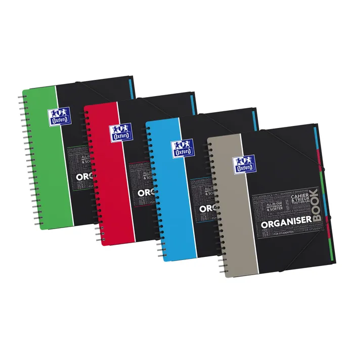 3020120056623-Oxford Etudiants - Cahier trieur Organiserbook A4+ (24 x 29,7 cm) - 160 pages - grands carreaux (Seyes) - disponible dans-Avant-0